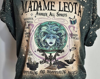 Madame Leota shirt, haunted mansion, psychic, hitchhiking ghosts, tight rope lady, Foolish mortals, Halloween, bleach t-shirt