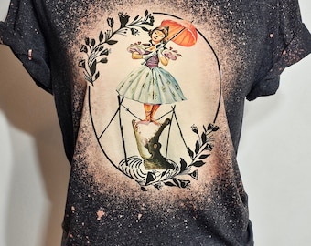 haunted mansion shirt, Madame Leota,hitchhiking ghosts,tight rope lady, Foolish mortals, Halloween, bleach t-shirt