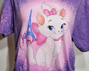 Marie shirt, aristocats t-shirt,cat, kitty, because I'm a lady, princess shirt,magic kingdom, girls shirt,custom bleached tee