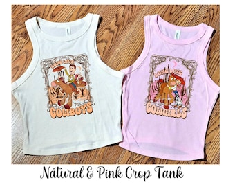 Jessie Cowgirl crop top, Woody cowboy crop top, Toy Story crop top, crop tank, Jessie and Woody shirt, Hollywood Studios, baby tee, y2k