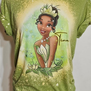 Tiana shirt, princess shirt, kids princess shirt, girls tshirt, birthday, the princess and the frog, custom bleach shirt
