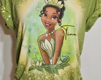 Tiana Shirt Princess Shirt Kids Princess Shirt Girls Tshirt Birthday the Princess and the Frog Bayou Adventure Custom Bleach Shirt Etsy