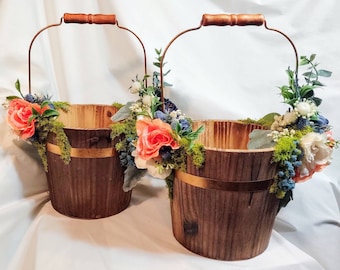 Ivory Flower Girl Basket/ Flower Girl Baskets
