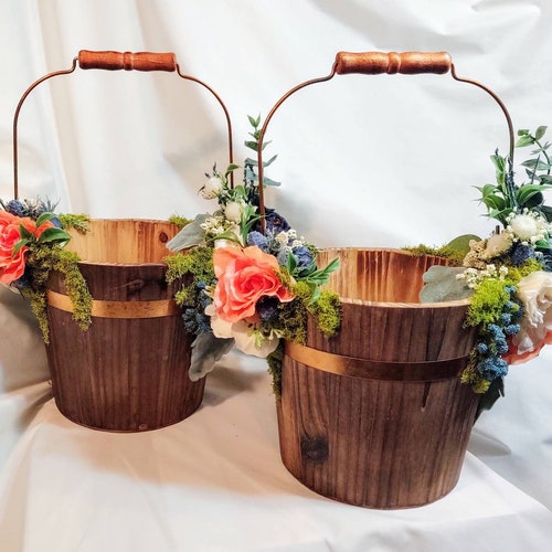 Rustic Ivory Flower Girl Baskets/ White Flower Girl Basket Etsy Australia