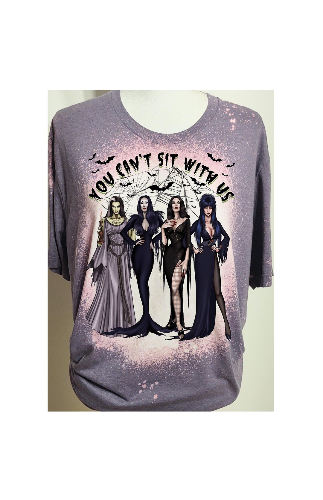 Oversized Ghoul Gang T-Shirt - You Can't Sit With Us Vintage Goth Queen Graphic Tee Women's Halloween Top
