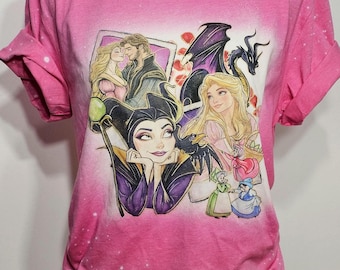 Aurora shirt, sleeping beauty, princess aurora, princess shirt, good fairies, maleficent, princess shirt, girls, birthday, cute bleached tee