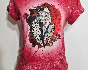 Camiseta de Cruella, camiseta de 101 dálmatas, Diablo, amor de cachorros, perros, dálmata, camiseta de Mickey, reino mágico, camiseta personalizada de Bleach, camiseta de Bleach
