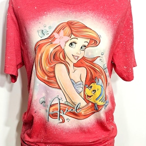 Ariel shirt, little mermaid shirt, Princess tshirt, kids, the little mermaid, toddler, girls, womens, custom bleach shirt