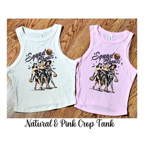 Squad Ghouls baby tee, cute halloween crop top, witch, Retro 90&#39;s, black cat, girl squad, halloween, boo, girl gang, crop top, y2k, baby tee