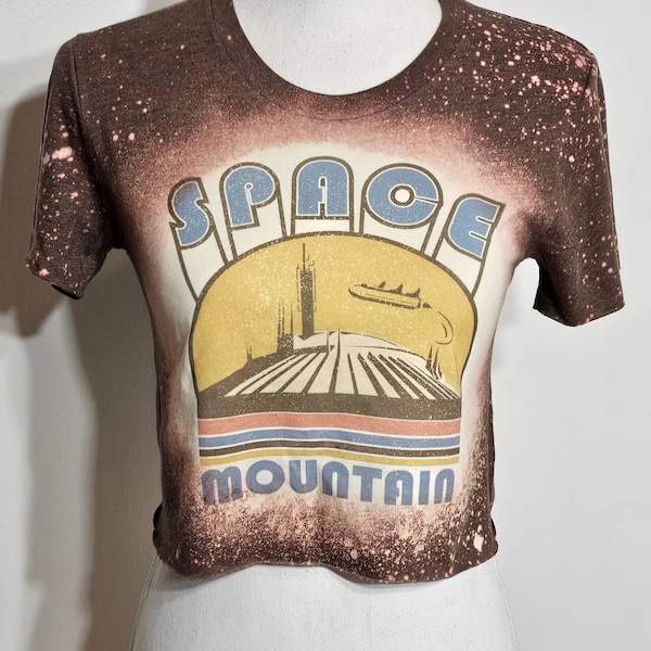 Space mountain crop top, magic Kingdom crop top, magic Kingdom ride, park ride shirt, vintage, retro, Mickey shirt, mountain, bleach shirt