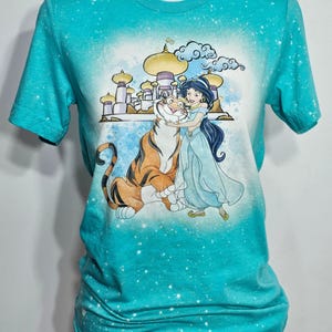 Aladdin shirt, princess shirt, Jasmine, rajah, kids princess, girls shirt, kids, Abu, Jafar,magic carpet, genie, lamp,custom bleach shirt