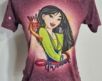 Mulan shirt, princess shirt, kids princess shirt, mulan tshirt, girls shirt,custom bleach shirt