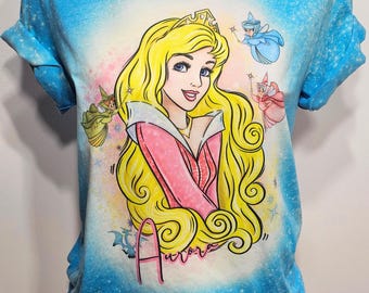 princess shirt, kids princess shirt, Aurora shirt, sleeping beauty, kids princess, girls shirt,custom bleach shirt
