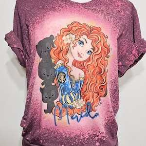 princess shirt, kids princess shirt, Merida shirt, kids princess, girls shirt,custom bleach shirt