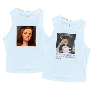 Vintage 90s Doll Face Meme shirt, Disgusted doll, Trendy doll meme crop top, Funny doll crop tank, Sarcastic doll meme shirt,sweatshirt