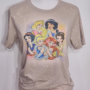 Camiseta de Ariel, camiseta de La Sirenita, camiseta de Princesa, niños, La Sirenita, niñas, mujeres, camiseta personalizada con lejía imagen 13