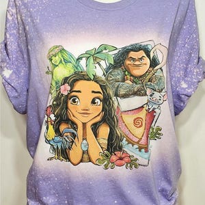Moana shirt, princess Moana, princess shirt, Maui, hei hei, pua,hawaii, girls, birthday, cute bleached tee image 3