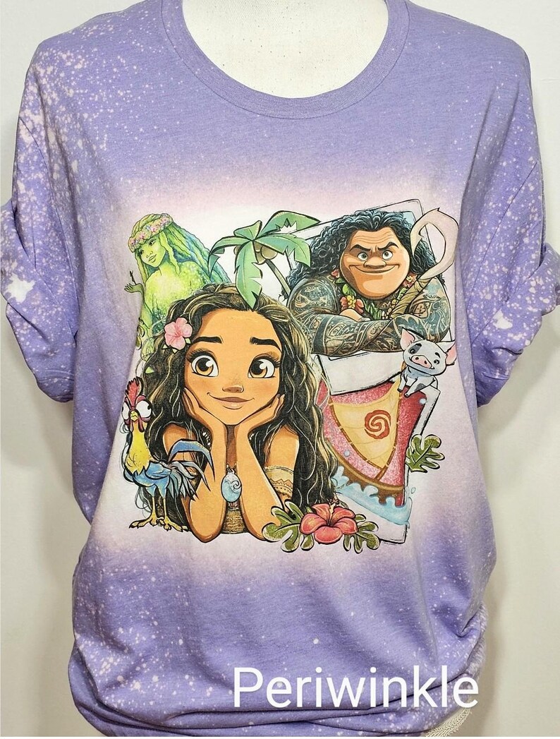 Moana shirt, princess Moana, princess shirt, Maui, hei hei, pua,hawaii, girls, birthday, cute bleached tee image 3
