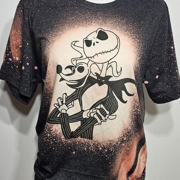 Halloween shirt, Jack and Sally Couples shirt, Nightmare before Christmas, horror, Halloween t-shirt, spooky, custom bleach shirt, hoodie