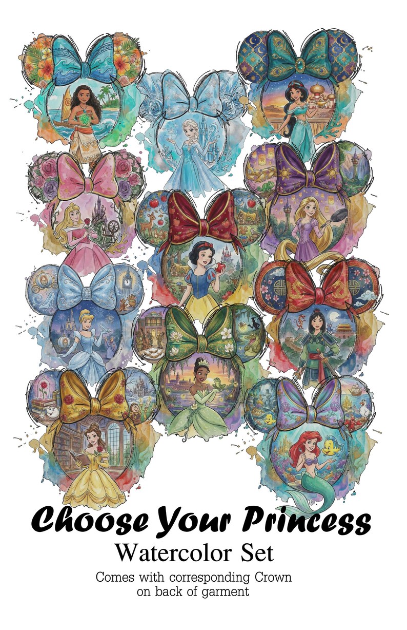 Haut court princesse, toutes les princesses, blanc comme neige, t-shirt bébé princesse, belle, jasmin, royaume magique, filles, débardeur court, y2k, t-shirt bébé, ariel, raiponce image 15