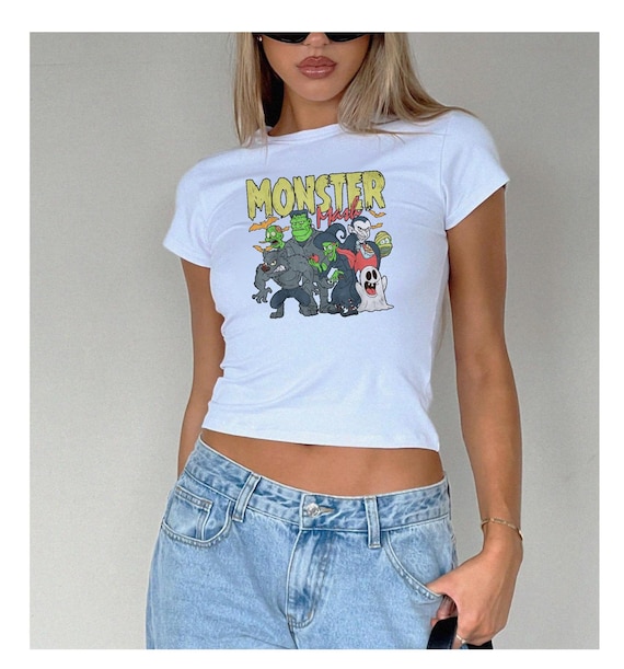 Retro Halloween Baby Tee, Monster Mash Shirt, Vintage, Monsters