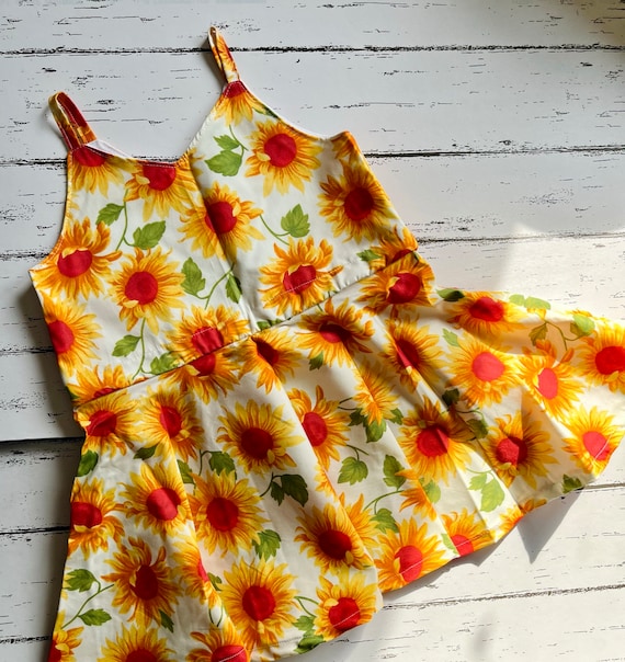 2-3 ANS // Robe de tournesol à fleurs pour filles, robe de fête d' anniversaire d'été, vêtements de printemps à fleurs pour occasions  spéciales pour enfants, robe de soirée pour enfants 