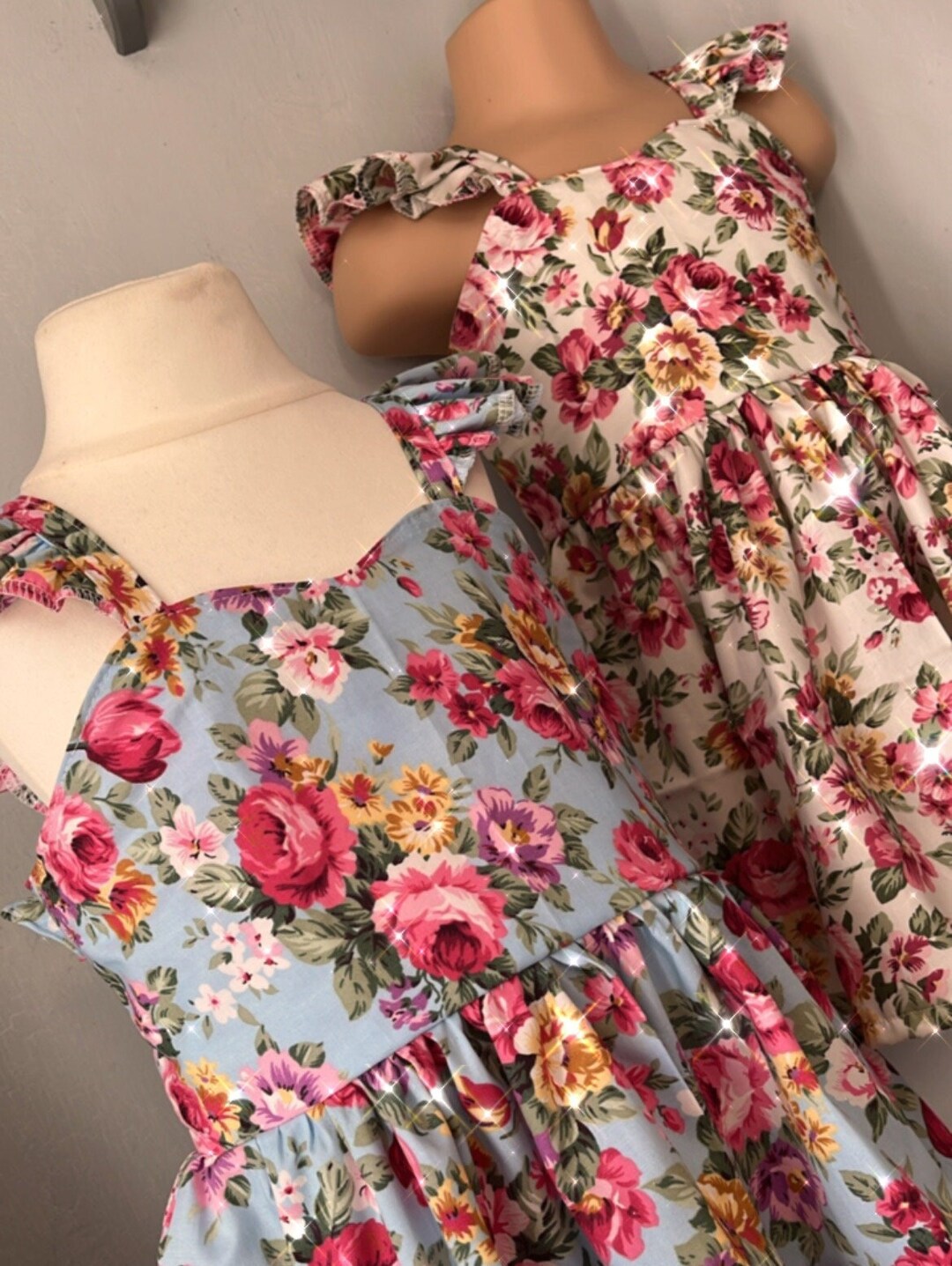 Girls Cotton Floral Printed Party Wear Dress with Bow Detail – Soft & Comfortable