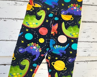 Dino leggings / harems, Unisex multicoloured dinosaur kids trouser bottoms, colourful kids legging, gender neutral cute new baby gift