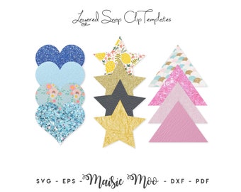 Snap Clip SVG , Snapclip Template, Valentine Hearts Bow Template, Clippie Cover, Hair Clip Svg Cricut Cut Files, Silhouette Cut Files,