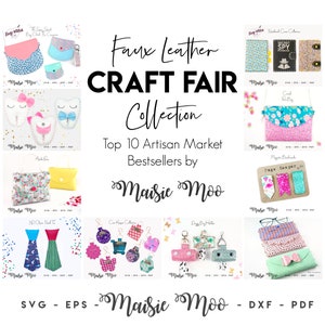 Craft Fair Bundle, Bestselling Craft Show Faux Leather Cricut Templates, Craft Market Ideas, Craft Ideas to sell, Bestsellers, Top 10