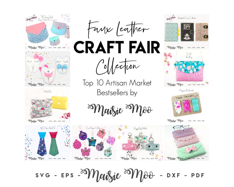 Craft Fair Bundle, Bestselling Craft Show Faux Leather Cricut Templates, Craft Market Ideas, Craft Ideas to sell, Bestsellers, Top 10