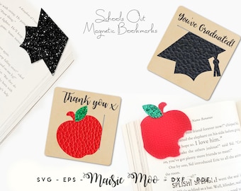 Teacher Gift Magnetic Bookmark SVG, Book Lover Gift, DIY Planner Book Mark