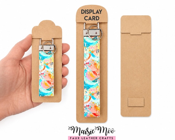 Wristlet Keychain Display Card SVG, Key Fob Card, Keyring Card DXF, Bow Card Template PDF,  Cricut Crafts