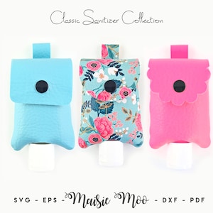 Hand Sanitizer Holder SVG Hand Sanitiser Keychain Template No Sew, Faux Leather Svg files for Cricut Cut Files Maisie Moo Vegan leather