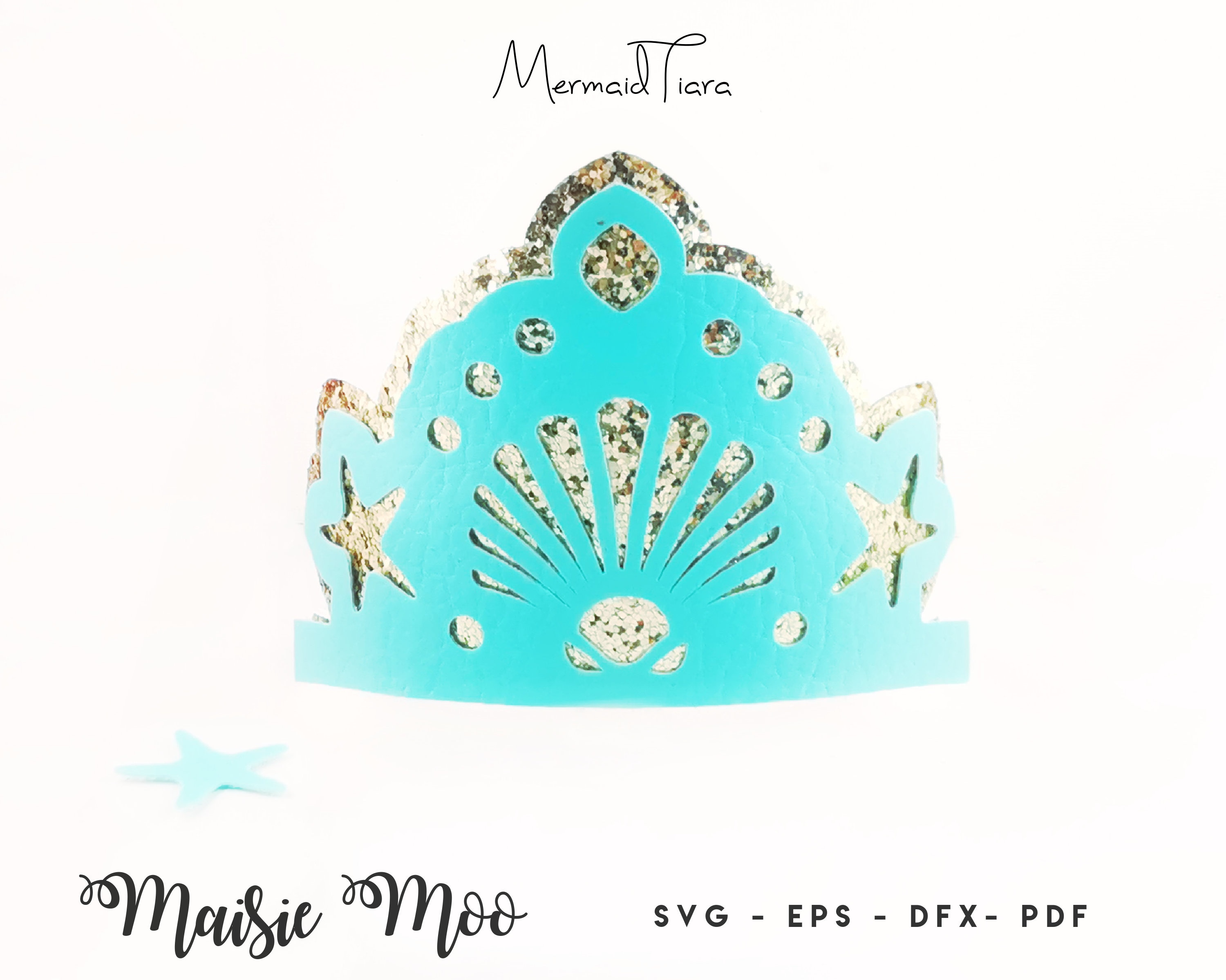Mermaid Tiara Template SVG Mermaid Crown Template Head ...