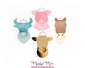 Leather Western Farm Animal Keychain SVG | Cow Key Fob | Horse, Bull, Pig Bag Tag Fob Template | Faux Leather Pattern | Cricut SVG product logo