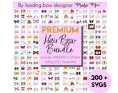 Bestselling Hair Bow Bundle by Maisie Moo, Hair Bow SVG Template, Mega Bow Collection SVG, Faux Leather Bow SVG, Cricut Cut Files