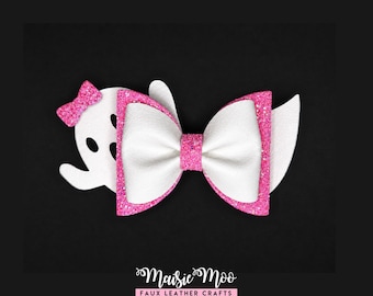 Halloween Ghost Bow SVG for Cricut, Spooky Cute Faux Leather Hair Bow Template, Boutique Bow Pattern