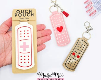 Bandage Holder SVG, First Aid Pouch Keychain, Faux Leather Cricut Template, Mini Medicine Pouch