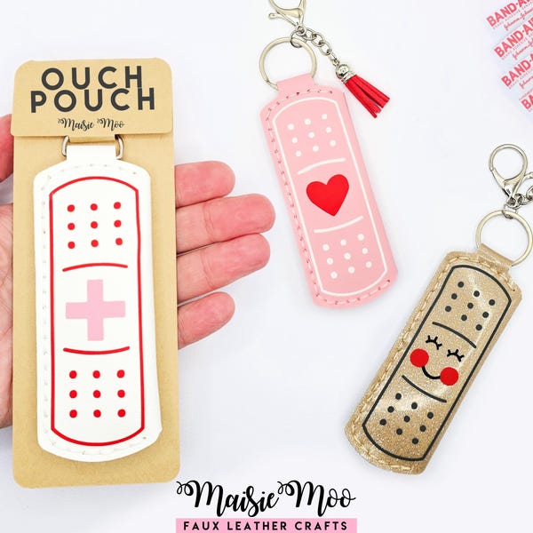 Bandage Holder SVG, First Aid Pouch Keychain, Faux Leather Cricut Template, Mini Medicine Pouch