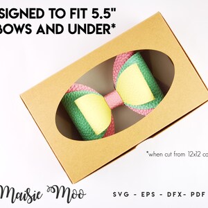 Bow Box Bundle SVG, Bow Display Box Template, Hair Bow Gift Box DXF, Gift Box PDF, Cricut Box svg silhouette cut files, Maisie Moo image 6