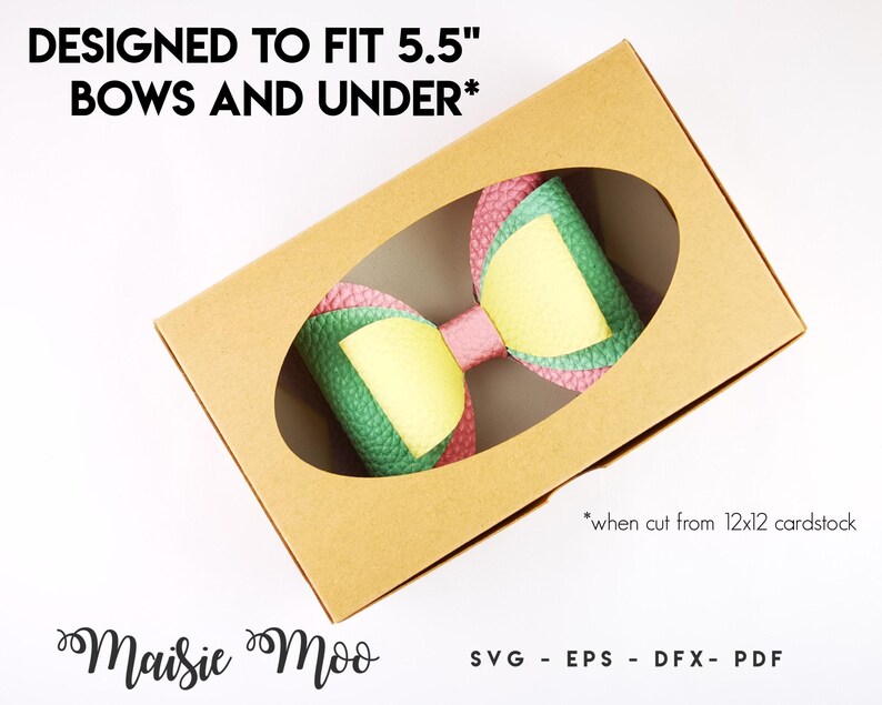 Bow Box Bundle SVG, Bow Display Box Template, Hair Bow Gift Box DXF, Gift Box PDF, Cricut Box svg silhouette cut files, Maisie Moo image 6