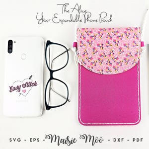 Alice Phone Pouch SVG Template | Hand stitched Faux Leather Bag Crossbody Purse PDF Pattern | Handbag SVG | Purse Template svg Hand Sew