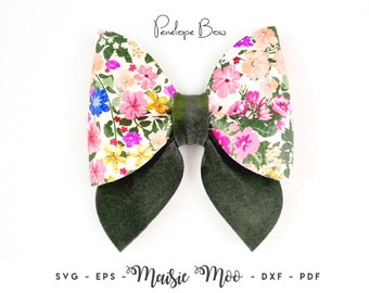 Pinch Bow Template SVG, Penelope Sailor Bow PDF, Hair Bow Template, Cricut Bow svg, Bow Template for Cricut, DIY Bow Cut File Maisie Moo