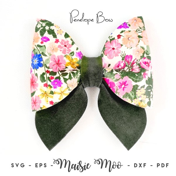 Pinch Bow Template SVG, Penelope Sailor Bow PDF, Hair Bow Template, Cricut Bow svg, Bow Template for Cricut, DIY Bow Cut File Maisie Moo