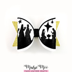 Vorlage für eine Weihnachtskrippenschleife, SVG-Datei für Haarschleifen, SVG-Dateien für Cricut- und Silhouette-Schnittdateien