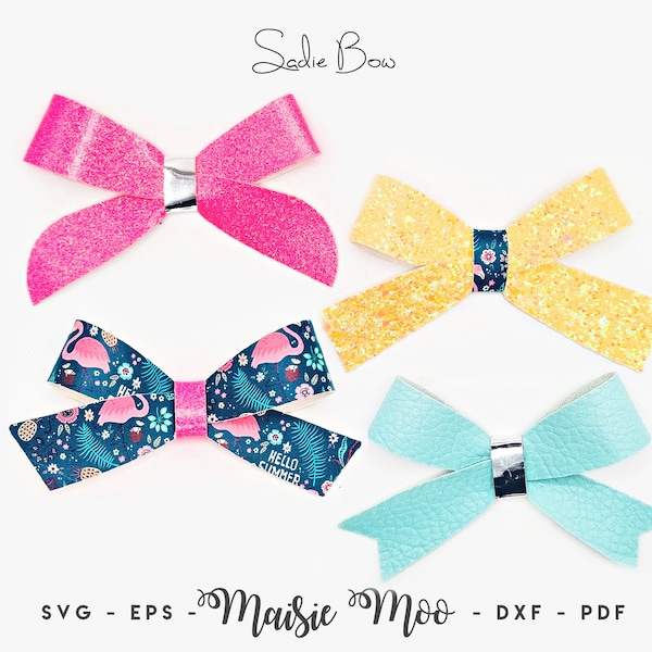 Straight Bow SVG, Simple Bow Template SVG, Bow PDF, Twisted Hair Bow, Sadie Bow Cricut Bow svg, Bow Template for Cricut, diy Bow Cut File