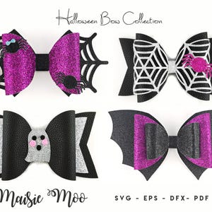 Halloween Bow Collection, Bow Template SVG Bundle, Black Bow SVG, Bow Bundle SVG, Svg files for Cricut Cut Files, Silhouette Cut Files,