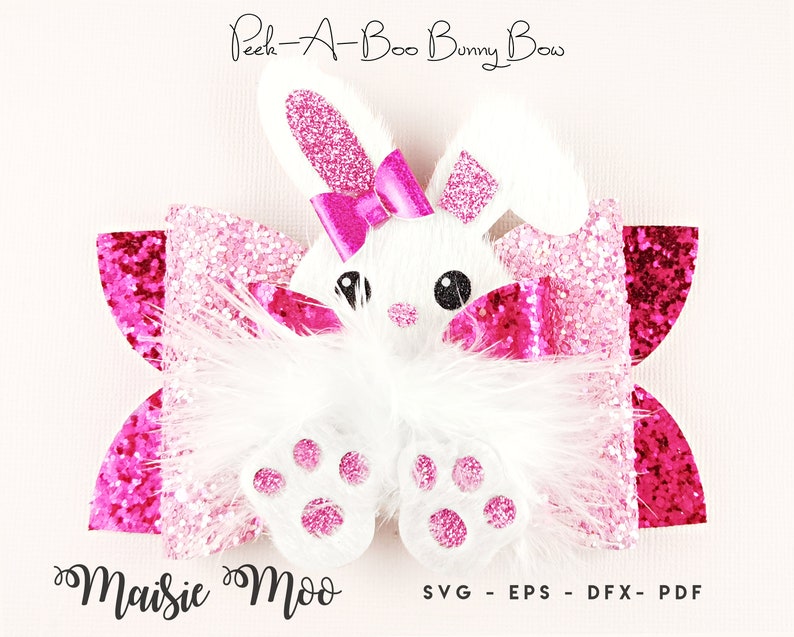 Download Easter Bunny Bow SVG Peek a Boo Bunny Ears Bow SVG Rabbit ...