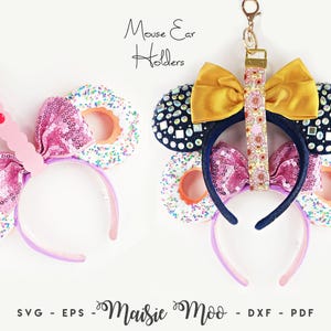 Mouse Ear Holder SVG, Faux Leather Headband Ear Holder Bag Clip, Mouse Ear Backpack Holder Template, Cricut Crafts, Maisie Moo
